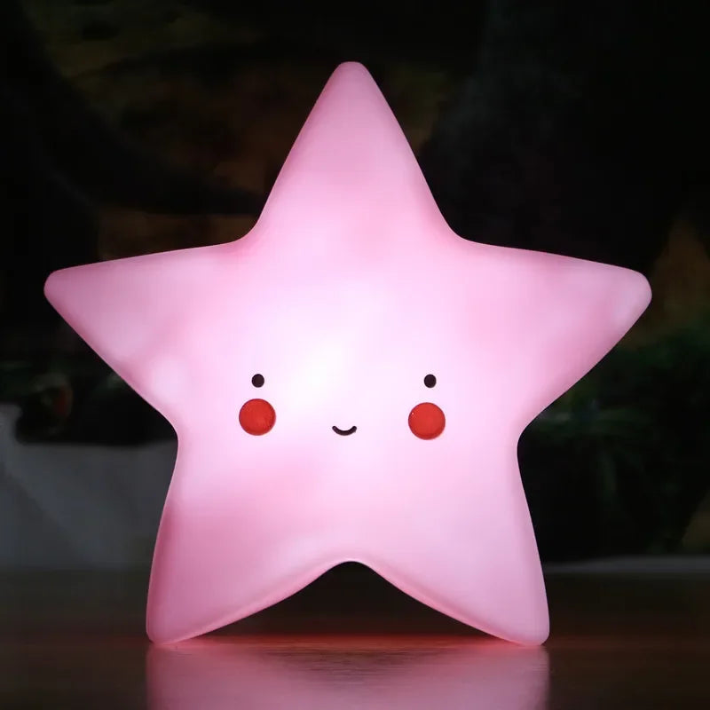 Veilleuse LED étoile rose 