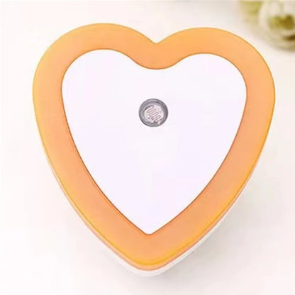 Veilleuse LED avec capteur crépusculaire cœur orange 