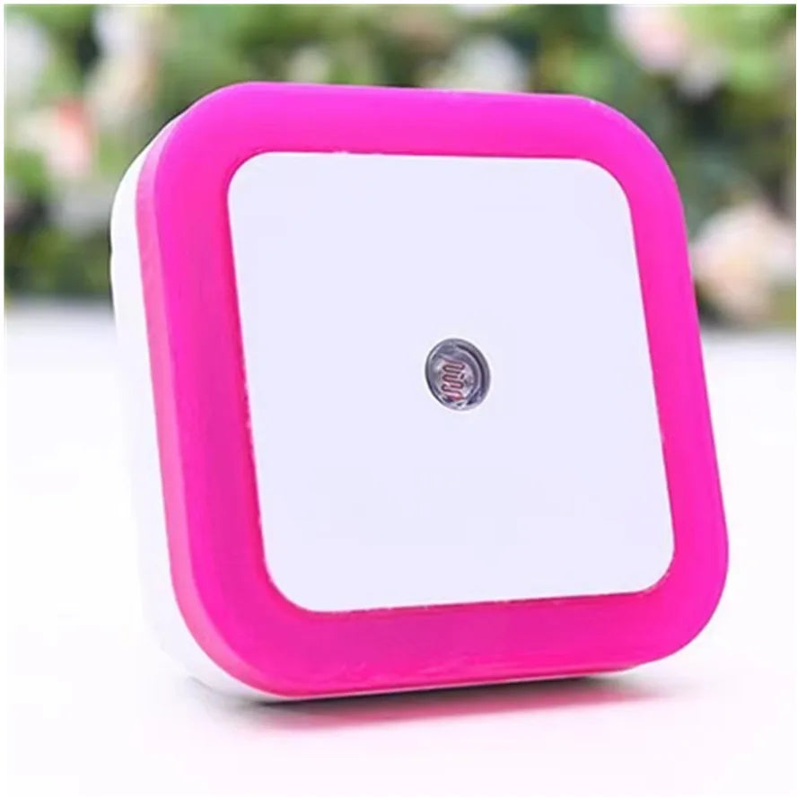 veilleuse LED avec capteur crépusculaire carré rose 