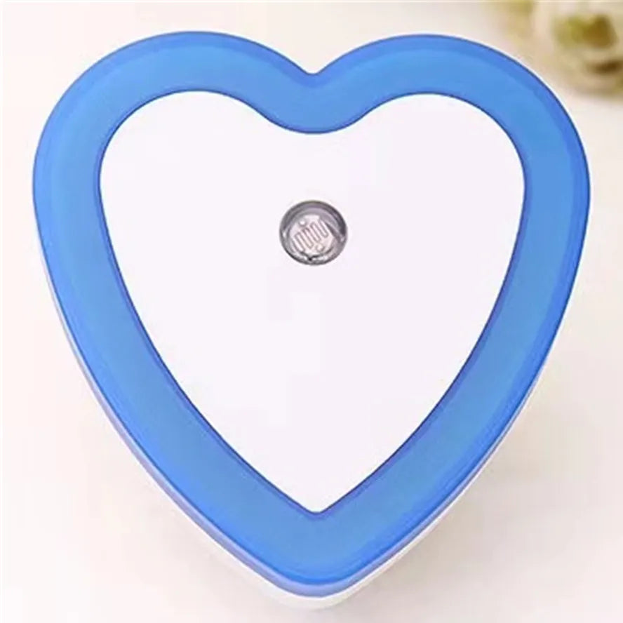 Veilleuse LED avec capteur crépusculaire cœur bleu 
