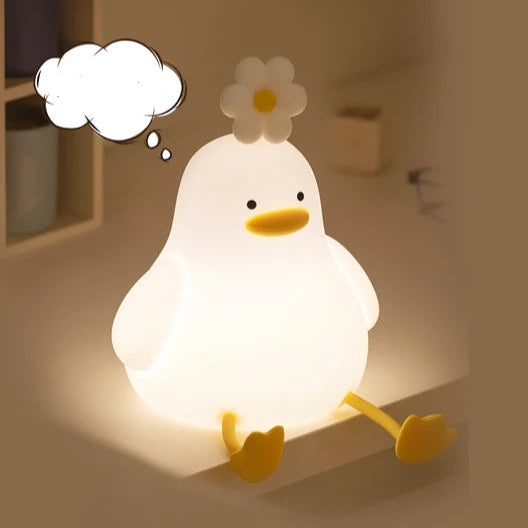 Veilleuse LED canard cute sur étagère 