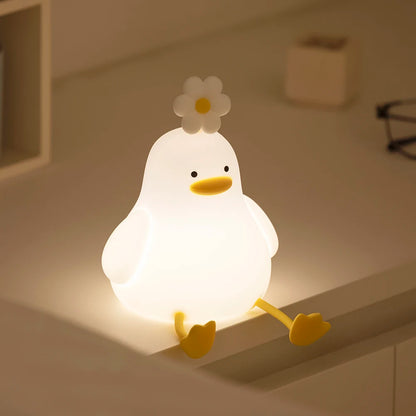 Veilleuse LED canard cute sur table 