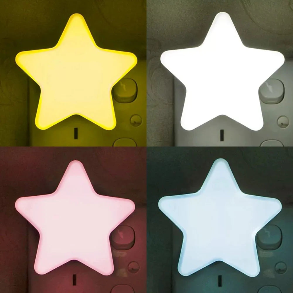 Veilleuse étoile LED sur prise couleurs différente 