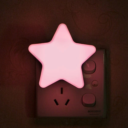 Veilleuse étoile LED sur prise rose 