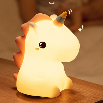  Veilleuse bébé licorne allumé 