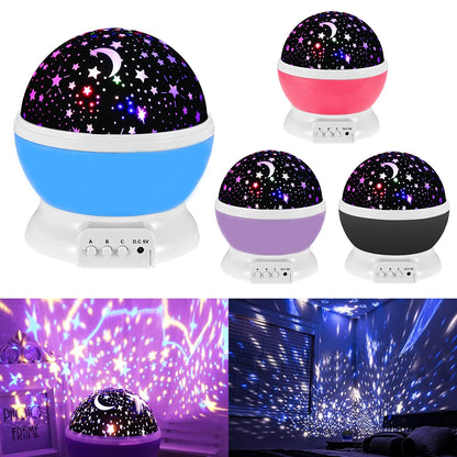 Veilleuse projecteur rotative rose violet bleu et gris 