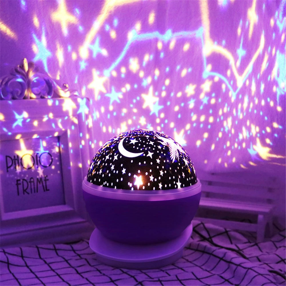 Veilleuse projecteur rotative violette 