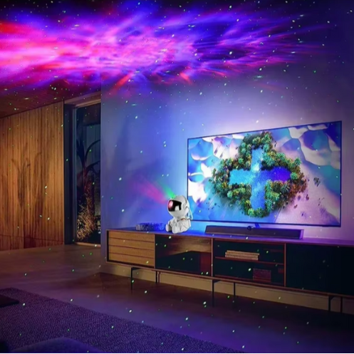 Veilleuse projection sur le mur d'un salon 