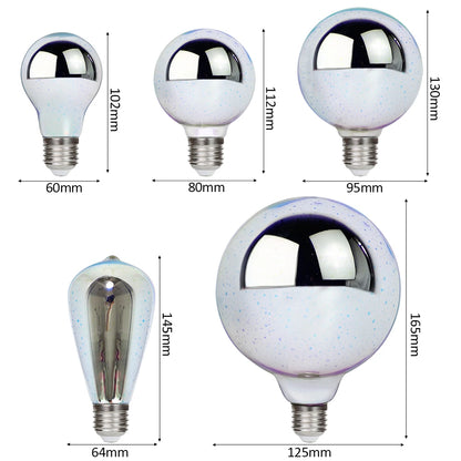 Ampoule LED effet feu d'artifice 3D différente dimension et éteinte 