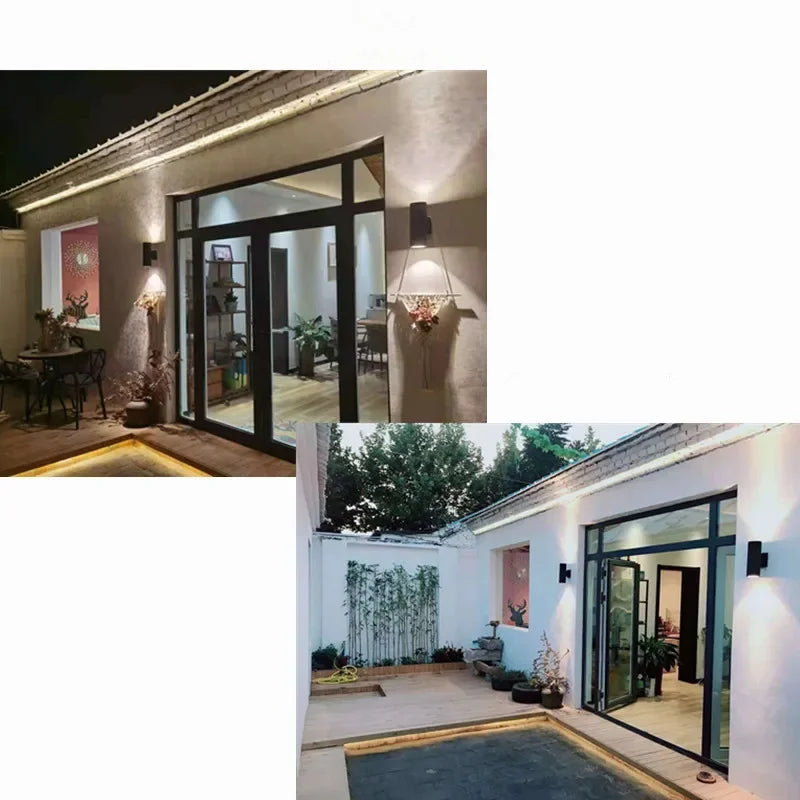 Applique murale extérieur moderne double faisceaux jardin 