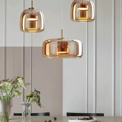 Différente taille de suspension scandinave en verre idéale pour salon 