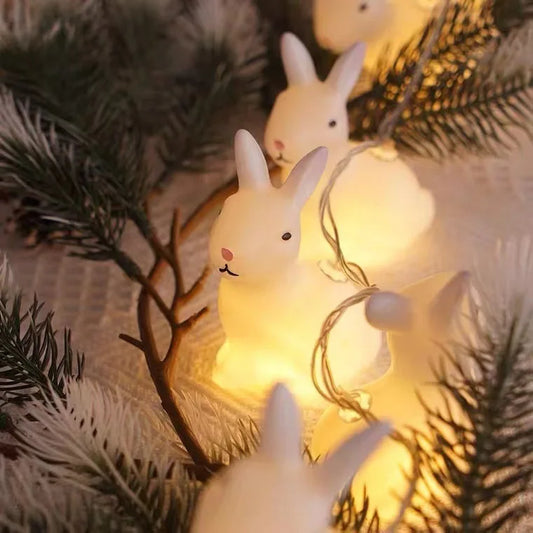 Guirlande lumineuse extérieur en forme de lapin lumière chaude 