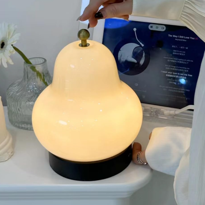 Lampe de Chevet Crème Forme de Poire