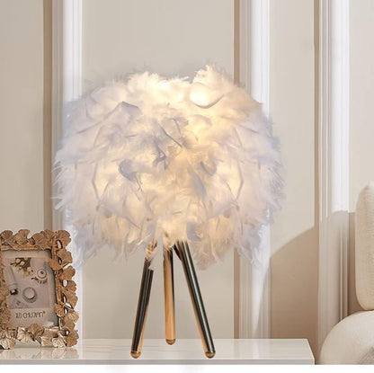 Lampe de chevet plumes de cygne 