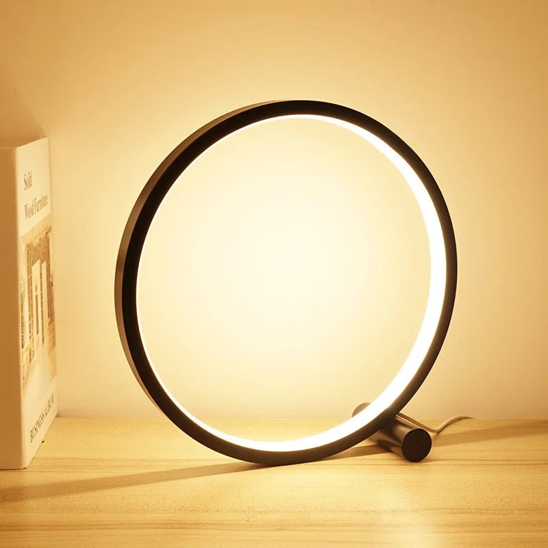 Lampe de chevet circulaire led noir 