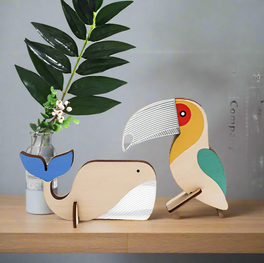Lampe de chevet en bois toucan baleine 