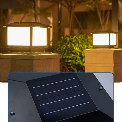 Lampe solaire extérieur capteur solaire et allumé 