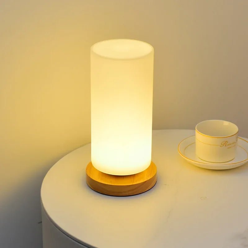 Nordic Decor Vase LED Table Lamp Bedroom Creative Simple Romantic USB LED Warm Night Light Glass Bedside Lamp Japanese Style - Firefly