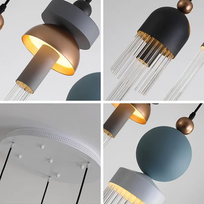 Suspension led en forme de macaron ensembles plus près 