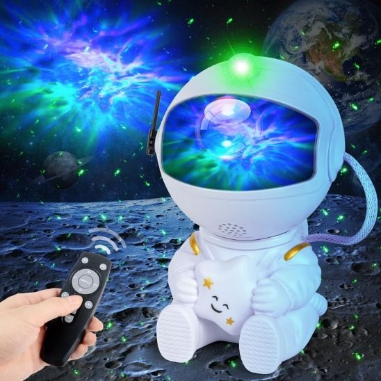 Veilleuse projecteur astronaute et télécommande  